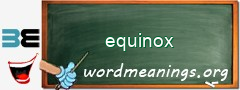 WordMeaning blackboard for equinox